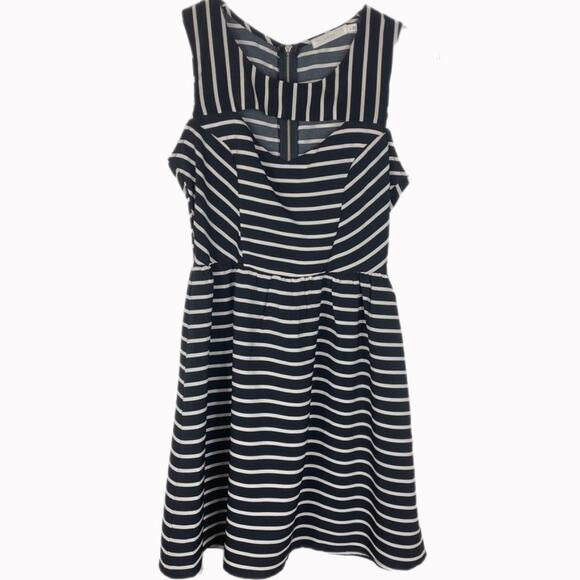 Lush Striped Fit and Flare Dress Sz S - Picture 1 of 4